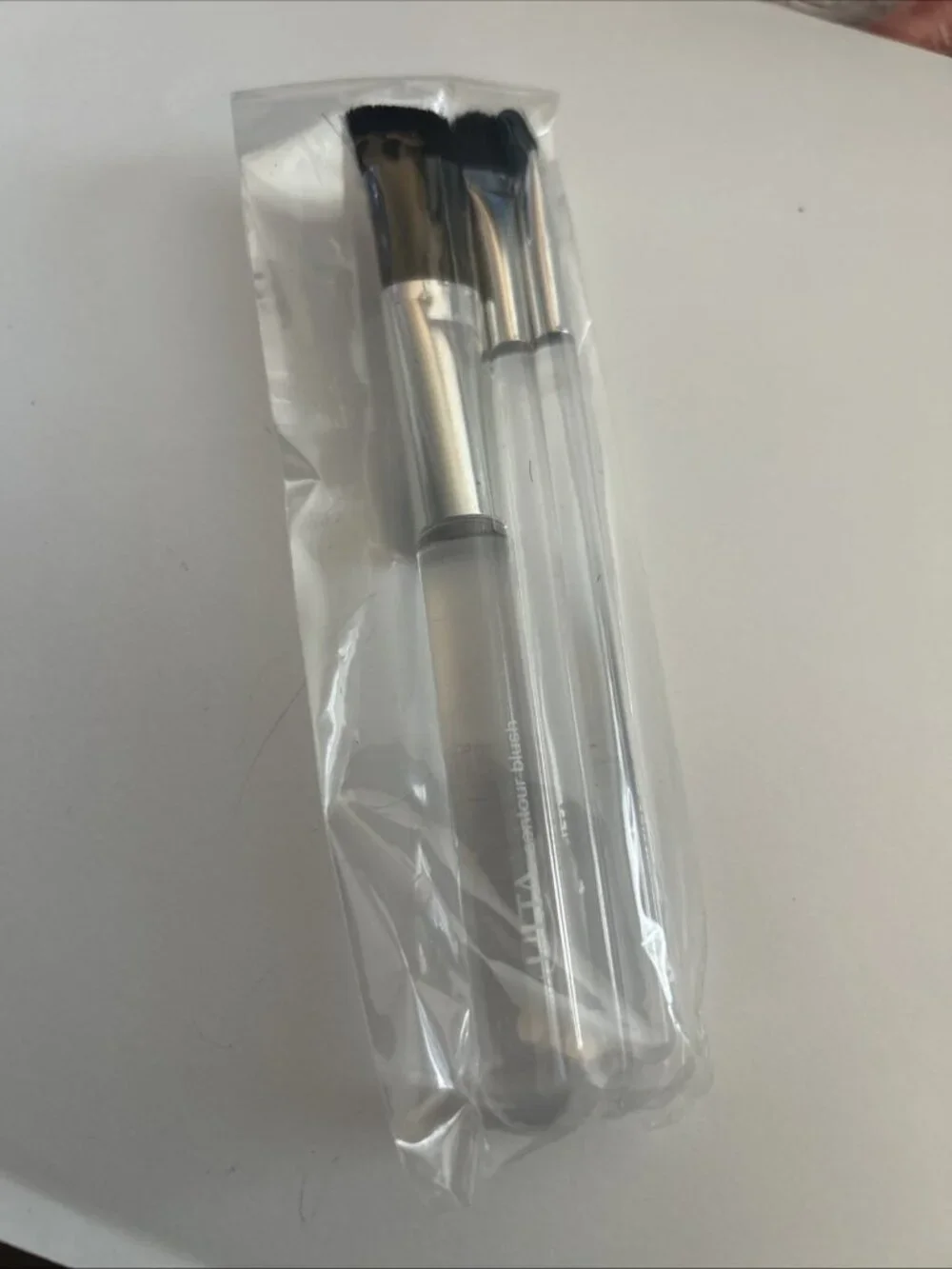 ULTA 3 Pc Travel Makeup clear Handle Brush shadow blush 5